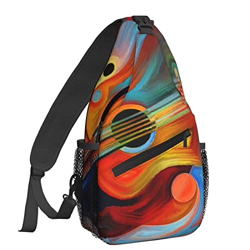 Dujiea Crossbody Backpack For Men Women Sling Bag, Vintage Violin Chest Bag Shoulder Bag Lightweight One Strap Backpack Multipurpose Travel Hiking Daypack