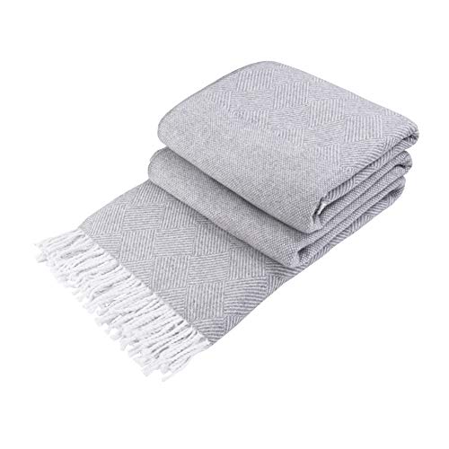 LYHome Baumwolldecke mit Fransen Geeignet als: Kuscheldecke Groß, Tagesdecke Bettüberwurf, Sofadecke, Couchdecke, Wohndecke und Schlafdecke. Robuste...