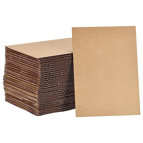 Image of MECCANIXITY 100 Pack 5 inch x 7 inch Corrugated Cardboard Sheets 1 /8 inch Thick Flat Cardboard Filler Inserts Pads for Mailers, Packing, Art Projects, DIY Crafts