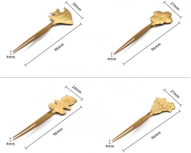 Silverware Flatware Set, 4/16/24/32 Piece 304 Stainless Steel Fruit Fork Home Tableware Fork Creative Set (Color : Rose Gold, Size : 8Set-32Pcs)