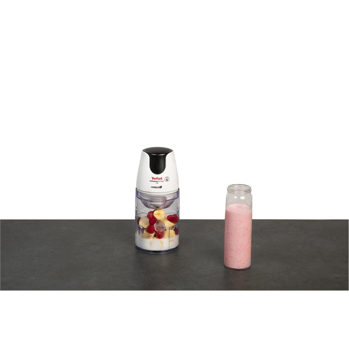 Tefal MB450B Hachoir électrique 0,5 l Transparent, blanc 500 W – Hachoir électrique d'aliments (0,5 l, transparent, blanc, plastique, 500 W, 1,04 kg, 126 mm)