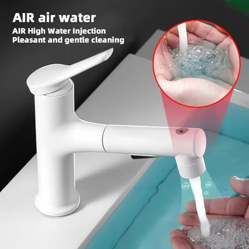 Robinet de lavabo noir extractible à eau chaude et froide
