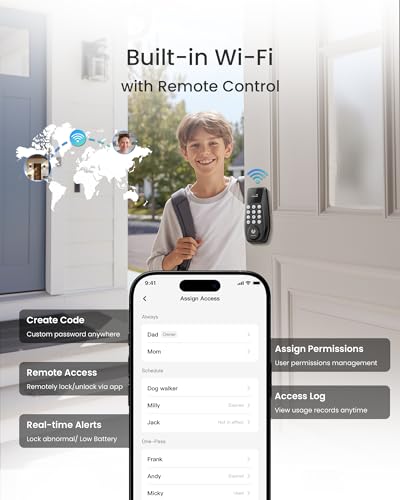DESLOC C100 Plus WiFi Smart Door Lock with Keypad, Visual Display - image 5