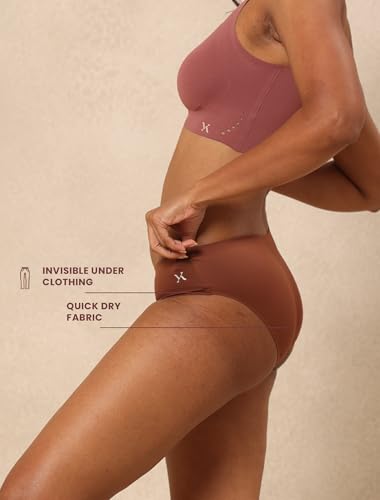 Image of Krvvy Low Waist Mid Coverage Seamless Bikini Panty for Women | Ultrasoft Underwear with 100% Cotton Gusset & Ventilation Holes