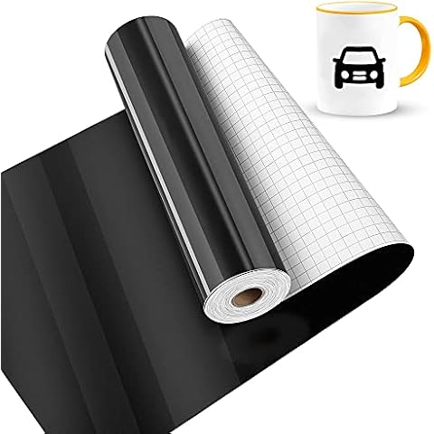 Lya Vinyl Permanent Vinyl for Cricut, Glossy Black 12" x 40Ft Permanent Self Adhesive Cricut Vinyl Sheet for CRI-cut, Silhouette Cameo, Vinyl Roll for Craft Cutter Cover