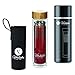 Produktbild Vorliebe ® Teeflasche mit Sieb 500ml aus Glas  Premium Teebereiter to go  Doppelwandig und BPA frei mit hochwertigem Edelstahl Teesieb  idealer Teebecher für unterwegs  Inkl. gratis E-Book