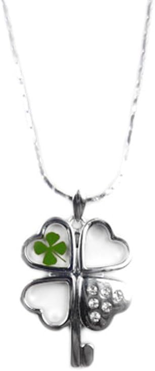 4 Leaf Clover: Heart Clover Key Pendent Necklace
