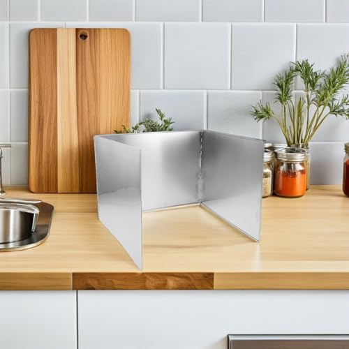 Déflecteur en acier inoxydable pour plaque de cuisson, écran de protection argenté durable