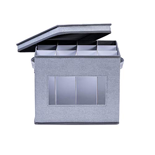 Veno 2 Pack Champagne Flutes Storage Box W/ Lid, Handles, Stemware Transport And Protection, China Storage Containers, Glassware Moving Boxes, Packing Supplies, Cardboard Dividers For 12 Glasses (Champagne Flute – Set Of 2) #TOP7