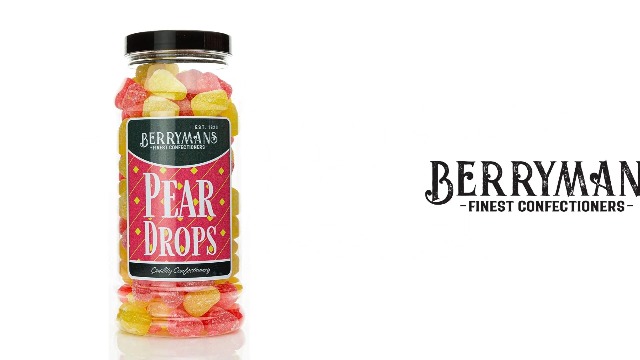 Original Pear Drops Retro Boiled Sweets Gift Jar By Berrymans Sweet Shop - Classic Sweets, Traditional Taste.