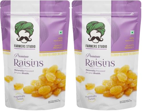 Image of Farmers Studio - Premium Raisins 250gm | Handpicked Dry Fruits | Natural & Healthy Snack | No Added Sugar | Rich in Iron & Minerals | Perfect for Gifting, Baking & Everyday Use (Pack of 2)