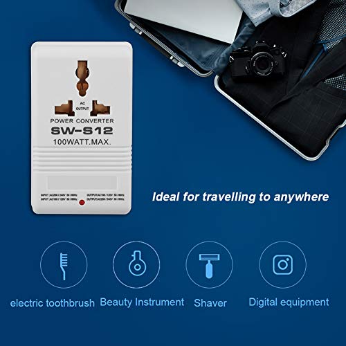 Topincn TOPINCNZG3U4Q5RE7 100W Power Converter Ac110V/120V To 220V/240V Step-Up&Down Voltage Converter Travel Adapter Transformer thumb #4