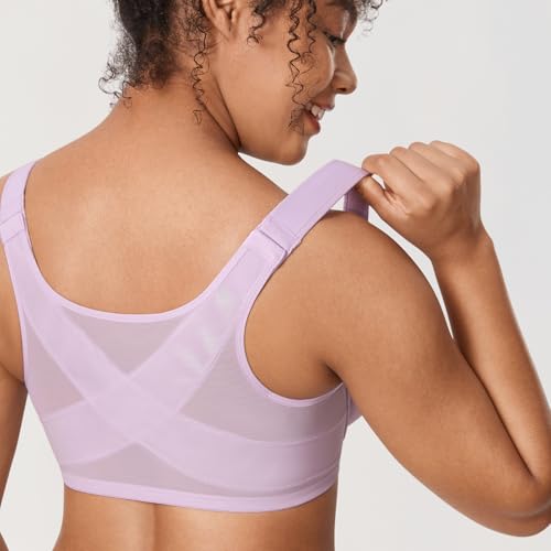 Image of DELIMIRA Women's Front Closure Posture Plunge Bras | Full Coverage, Plus Size, Underwire, No Padding Unlined, Back Support, Seamless, B-H Cups