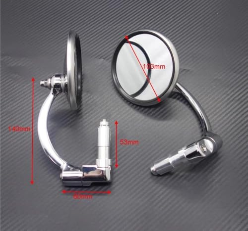 Espejos retrovisores redondos de 22mm en color plata estilo retro para moto Cafe Racer 6