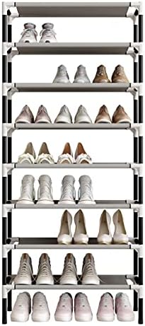 AcornFort® S-113 8 Tiers Adjustable Shoe Storage Shoe Rack Organiser Shelf Hold Stand for 24 Pairs Shoes, Using Thickened Electrophoresis Tubes, Sturdy & Space Saving , Easy Assemble