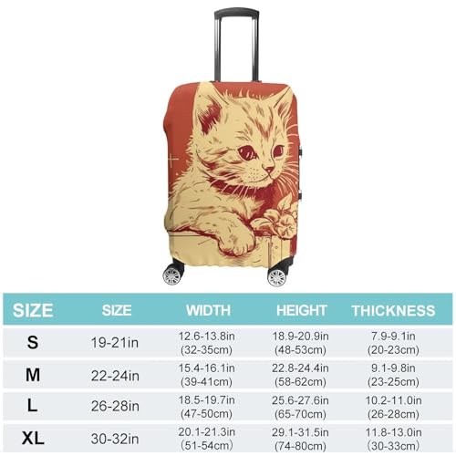Housse de valise de voyage durable élastique chat blanc L