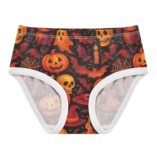 Joisal Personalized Toddler Underwear Floral 2t Cotton Little Girl Panties Halloween Pumpkins Black Briefs Undies Kids