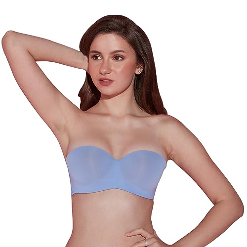 Image of NYKD NYB027 Cotton Padded Wired Multiway Strapless Bra Anti Slip Seamless Bonded Neckline Detachable Straps (Plus