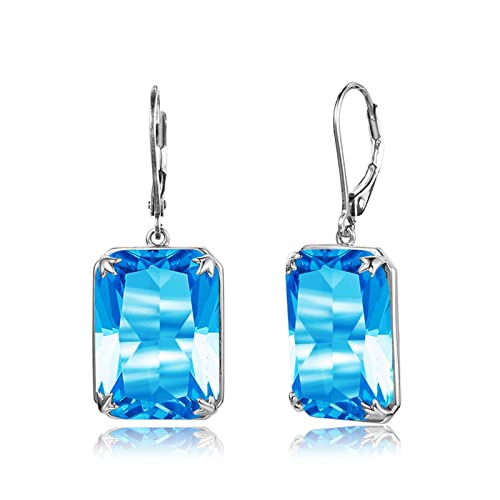 Boucles d'oreilles vintage en argent et aigue-marine, le cadeau idéal
