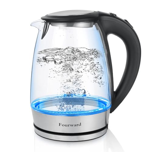 Kettle - Stainless Steel Kettle with 1.7 L Capacity, 2200 W Quick Boil Function, BPA-Free, Double Wall Design, Black