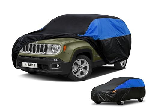 GUNHYI Jeep Car Cover Custom Fit Jeep Renegade Waterproof All Weather for Automobiles, Lightweight Full Exterior Cover Outdoor Sun UV Rain Dust Snow Wind Protection. Blue