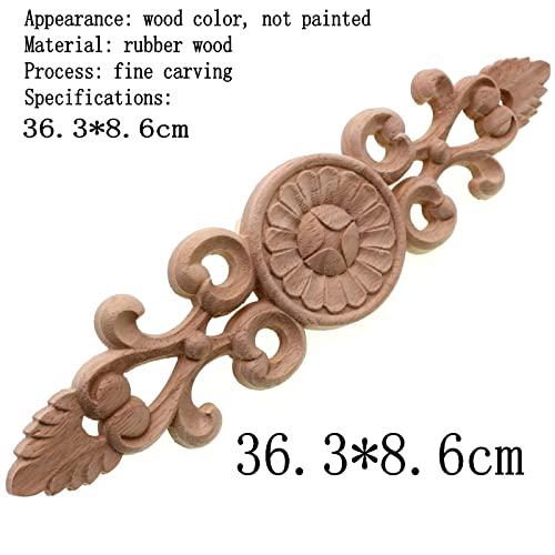 Bois sculpté applique cadre meuble onlay décoratif d'angle non peint