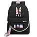 LAIKETE Kpop BTS Bangtan Boys Daypack Sacchetto Zaino con Caricatore USB e Cuffie e Porta Portatile Unisex Zainetto Scuola Media Ragazza e Ragazzo Backpack per PC Borsa da Scuola