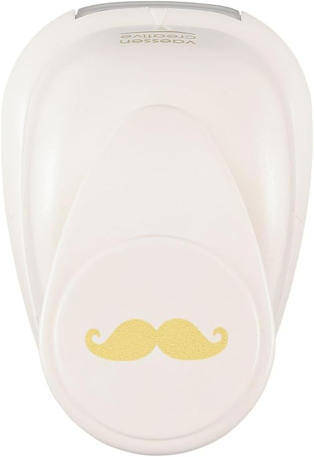 Vaessen Creative Mustache Motif Punch 2.54 x 0.8 cm - Scrapbook Accessories for Crafts - Punch for Card Making Scrapbooking and Journaling