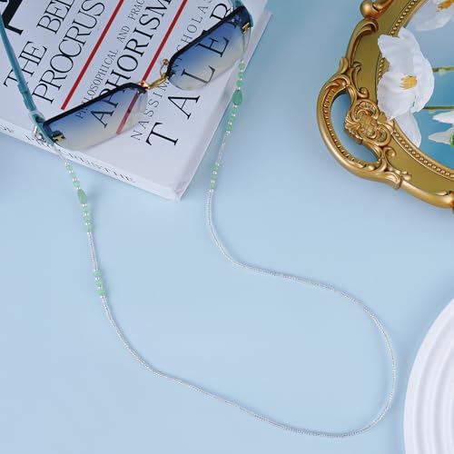 Image of BILIONE Heart Acrylic Beaded Eyeglass Chains for Women and Men, Eye Glasses Strap Around Neck