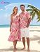 PATPAT Couples Hawaiian Matching Outfits - Him and Hers Men and Women Matching Summer Set Tropical Floral Short Sleeve Shirt Caribbean Cruise Polo Shirts Beach Light Pink Men L