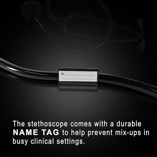 Image of OTICA Medical Student All Black Stethoscope | Dual Side Diagram Aluminium Chestpeice & Powder Coated Frame| Clear Sound | For Doctors, Medical Students, Nurses, Students, Home Health Use