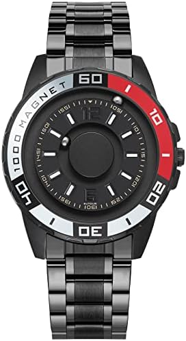 EUTOUR Orologio Uomo Magnetico Futuristico - 40mm, Movimento Quarzo, Sfere Fluttuanti, Cinturino Regolabile, Con Scatola Regalo