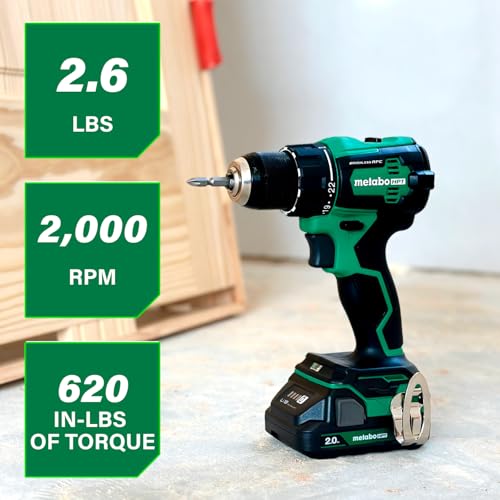 Metabo HPT 18V MultiVolt 1/2" Cordless Brushless Driver Drill Kit, High Power Drill Set with Bag, 2 Lithium-Ion Metabo Batteries and Charger, Compact Lightweight Power Driver, DS18DEX thumbnail 2