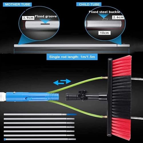 Pértiga extensible con suministro de agua para una limpieza impecable de paneles y ventanas 7