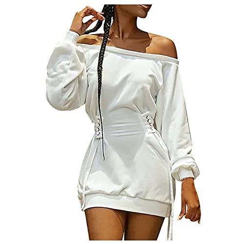 Señoras Cuello Redondo Color sólido Tie-Dye impresión de Manga Larga Vestido Suelto Vestido de Manga Larga Cover