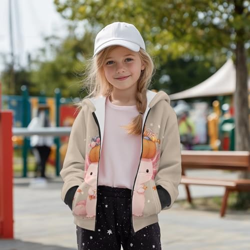 Kids Zip-Up Sweatshirt, Long Sleeve Hooded Sweatshirt, Fleece Hoodie Jacket for Girls 4-16 Years3