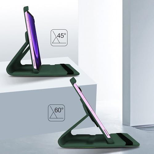 Image of TGK Rotating Cover for Samsung Galaxy Tab S9 FE 10.9 inch Tablet 360 Degree Rotating Leather Flip Case (Dark Green)
