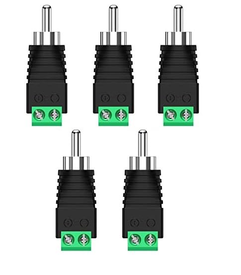 SP Electron AV Screw Terminal Connector, Phono Male Plug Solderless Converter Audio/Video Speaker Wire Connectors for Speaker Wire (Pack of 5) (B0DBDZPB9K) Amazon Price History, Amazon Price Tracker
