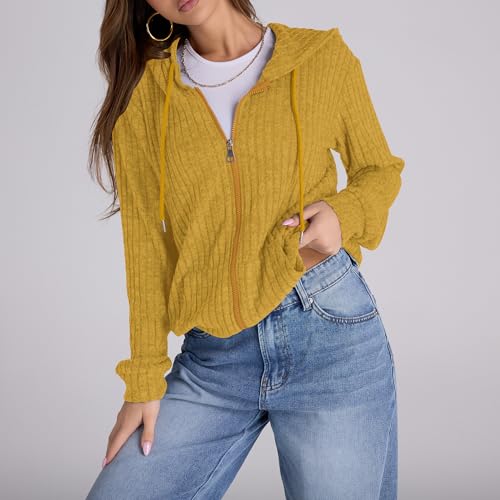 Image of Witsmile Zip Up Hoodie Women Oversized Sweatshirt Long Sleeve 2026 Fall Outfit Lightweight Jackets Workout Clothes