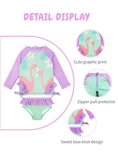 Image of weVSwe Girls Rash Guard Set 2-Piece UPF 50+ Sun Protection Swimsuit 2T-14 Years
