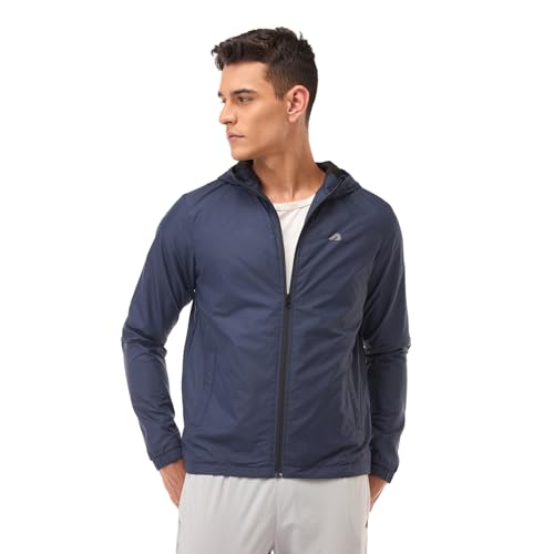 Image of Boldfit Men's Polyester Standard Length Windcheater Jacket, Lightweight & Wind-Resistant with Reflective Bike Jacket, Relaxed Fit-Stylish Windbreaker for Outdoor & Biking
