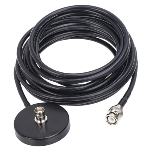 Operitacx Base de Montaje Magnética para Antena con Cable de Metros Soporte para Radio Móvil con Conector Macho Hembra Base de Antena CB para Coche Instalación Sencilla y Compatible con