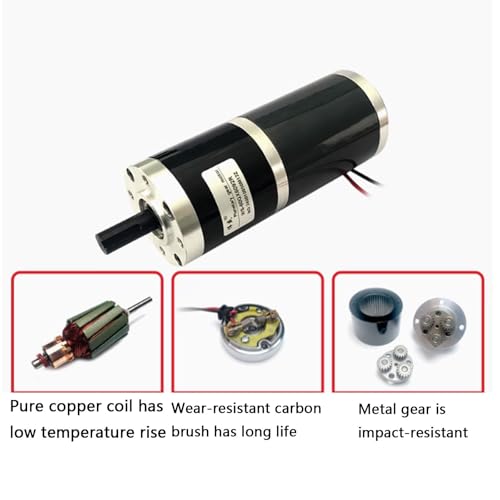 12V/24V High Torque Planetary Reduction Motor - 84W DC Brush Motor for Speed Control, Micro Size, Variable Speed, Permanent Magnet Generator (30 RPM)