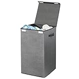 RESISTENTE Y ELEGANTE: Estos cestos para ropa sucia son de polipropileno transpirable, ideal para el guardado de ropa. Con estética gris similar a la fibra natural, combinan con cualquier decoración.