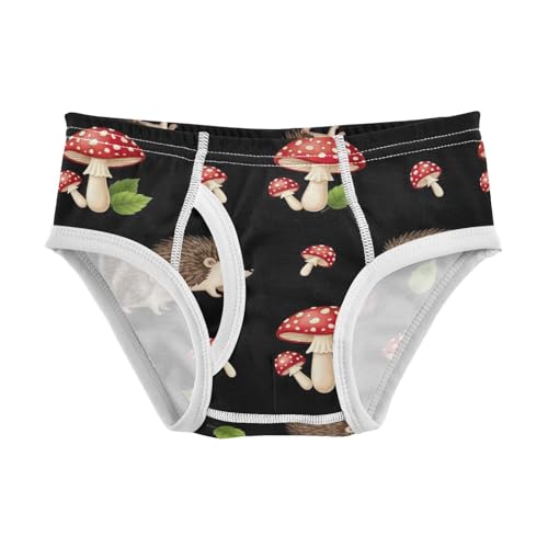 CHIFIGNO Boy Underwear Cute Hedgehog Mushroom Black Kids Boys Briefs Breathable Cotton Underwear Briefs - Main Image