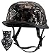 Produktbild Leder Motorradhelm Mit Maske Retro Wehrmachtshelm Vintage Brain-Cap Halbschale für Erwachsene Herren Damen DOT/ECE Genehmigt (Color : Camouflage B, Size : XL/X-Large 61-62cm)