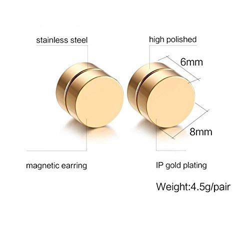 Yellow Chimes Magnetic Closure Steel by Yellow Chimes Stud Earrings for Women (Golden)(YCSSER-065BTTN-GL) 1