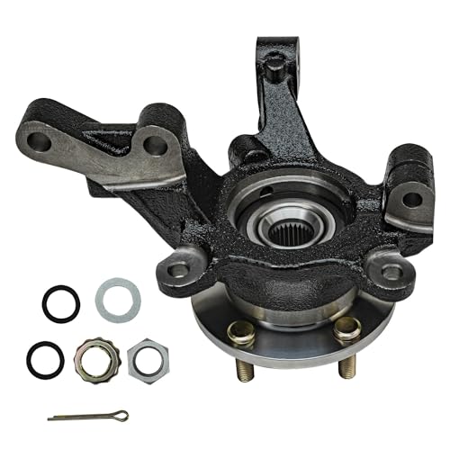 Image of Detroit Axle - Front 2pc Steering Knuckles for 2007-2012 Dodge Caliber, 2 Steering Knuckles & Wheel Bearing Hubs Assembly 2008 2009 2010 2011 Replacement