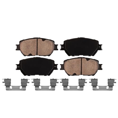 Image of Detroit Axle - Front Brake Pads for 2002-2006 Toyota Camry 2009-2015 Lexus IS250, 2006 GS300 Ceramic Brake Pads w /Hardware Replacement