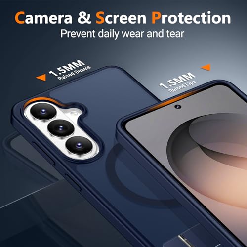 Image of SPIDERCASE Magnetic for Samsung Galaxy S26 Plus Case, with [3 Stand Ways][ Military Grade Drop Protection] with Invisible Stand Shockproof Slim Case for Samsung Galaxy S26 Plus 6.7 inch, Blue